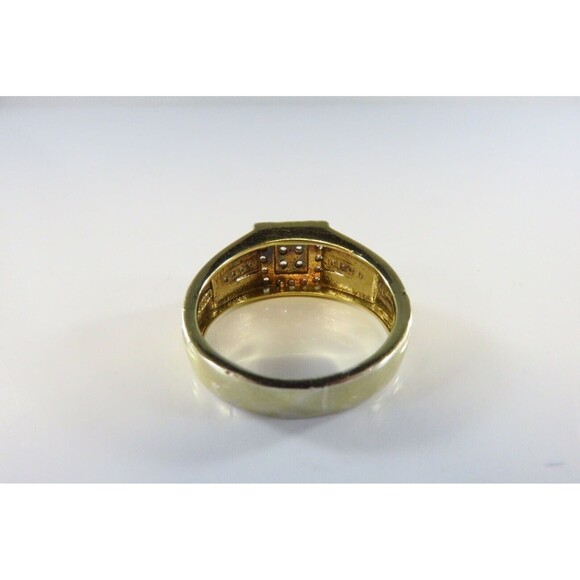 Sterling Men's Gold Gilded Crystal Cluster Ring 925 THL Size 11 1/4 - Picture 7 of 11